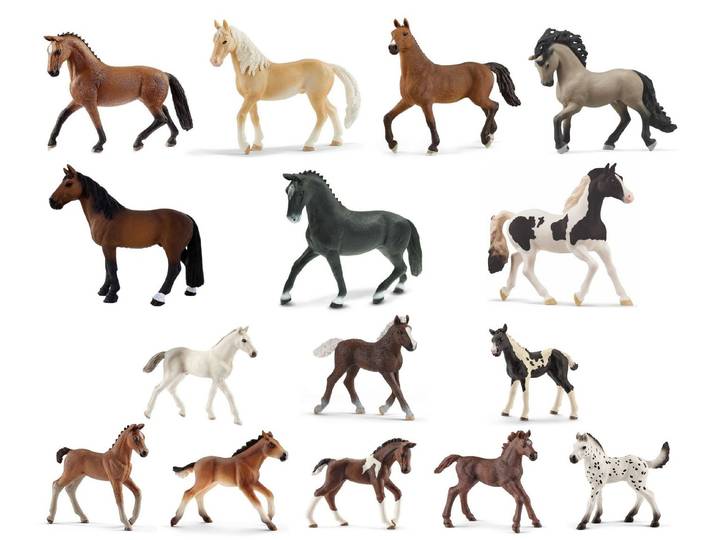 Schleich® Spielfigur Tierfiguren - Pferde-Set 15-teilig