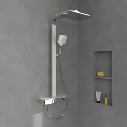 Villeroy und Boch Infinity Showers Duschsystem TVS11000400061 413x108x561mm, eckig, Wandmontage, chrom