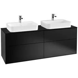 Villeroy und Boch Finion Waschtischunterschrank G43200PD 160x60,3cm, Emotion, Abdeckplatte black matt, Black matt lacquer