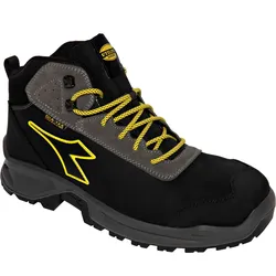Diadora Utility Sport Mid S7S, Sicherheitsschuhe Dia-tex Unisex - Schwarz/Dunkelgrau/Gelb - 45 EU