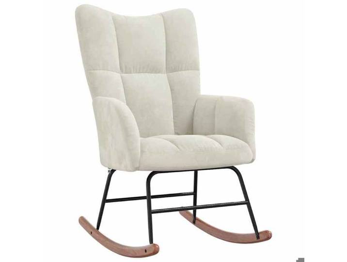 Mode Meuble de Siège - vidaxl - Chaise à bascule - Blanc crème Velours - pour maison N1B1066
