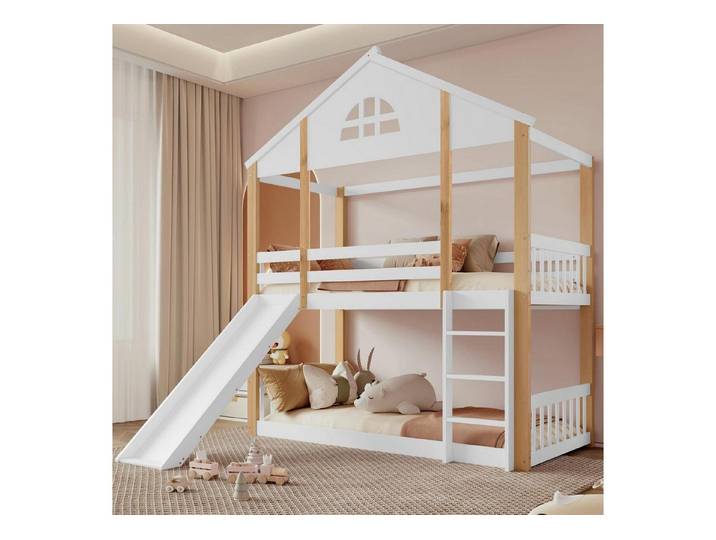LuxusKollektion Etagenbett Etagenbett 90x200 mit Rutsche (1-St)