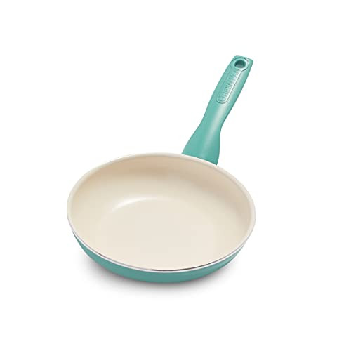 GreenPan Rio Gezonde Keramische Koekenpan met Antiaanbak, 18 cm, Turkoois & Crème