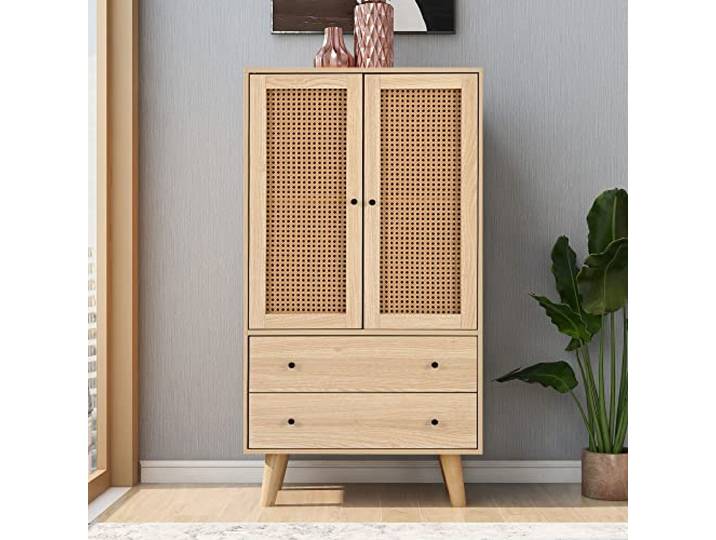 Merax Kommode,Esszimmer Sideboard,Wohnzimmer Kommode Stehschrank Aufbewahrung Sideboard mit Türen und Schubladen(Eiche, 60 * 120 * 40cm)
