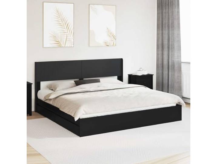 RJPLMFV Bettgestell mit Stauraum und Kopfteil, 2-teilig Holz, modernes Design, inklusive Latten, einfache Pflege