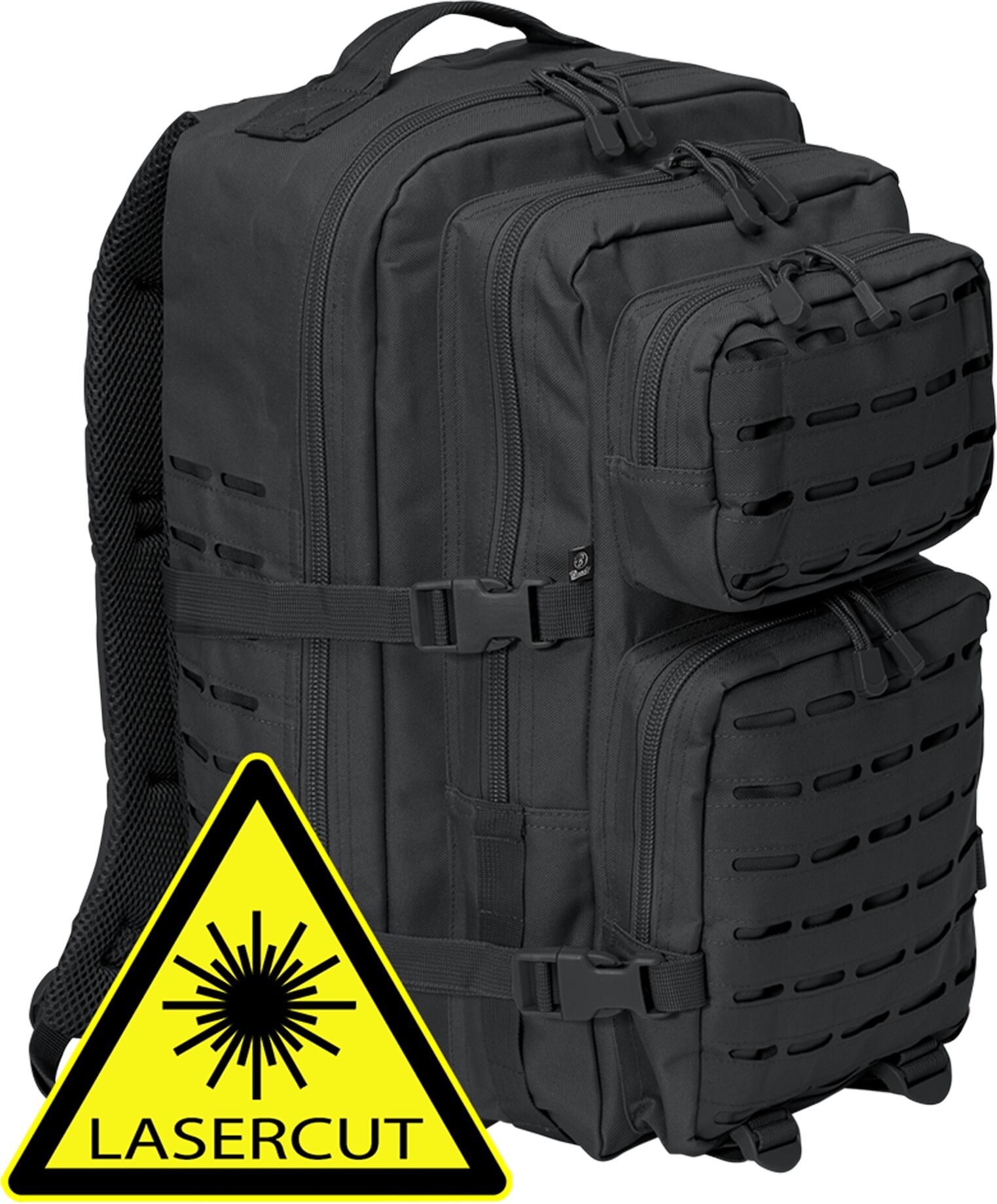 Rucksack BRANDIT "Brandit Accessoires US Cooper Lasercut large", Gr. onesize, schwarz, Polyester, Rucksäcke Rucksack