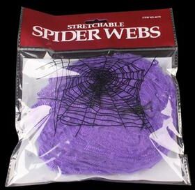 Uplift Essentials Ultra Stretch White Halloween Spider Web Decor purple