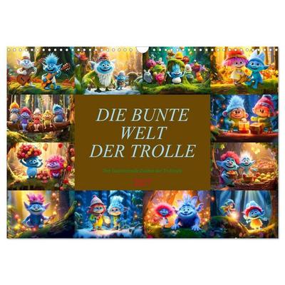 Die bunte Welt der Trolle (Wandkalender 2027 DIN A3 quer), CALVENDO Monatskalender