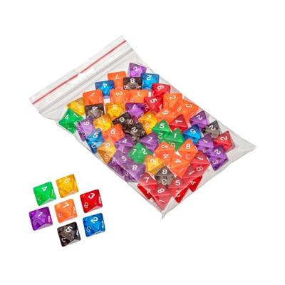 Würfel, 8 seitig, transparent, 50er Beutel
