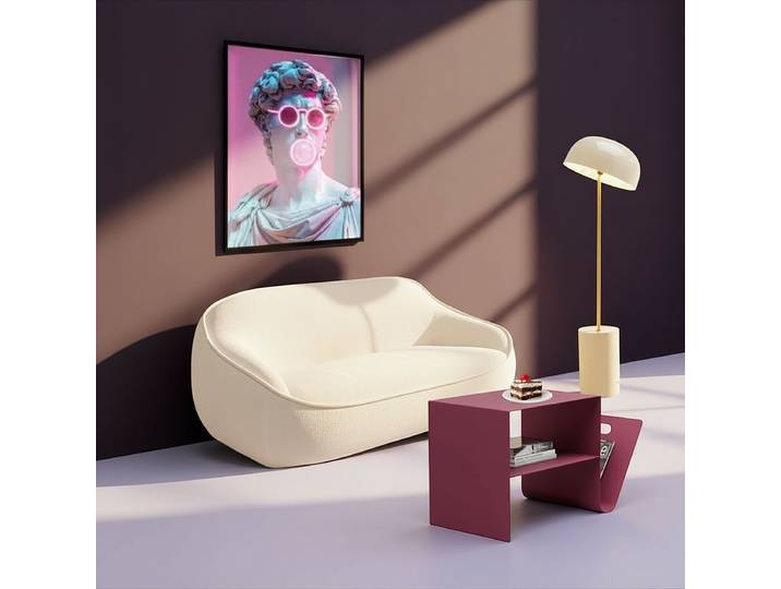 Beistelltisch Lounge News 65 x 42 x 37cm Pink/Beere