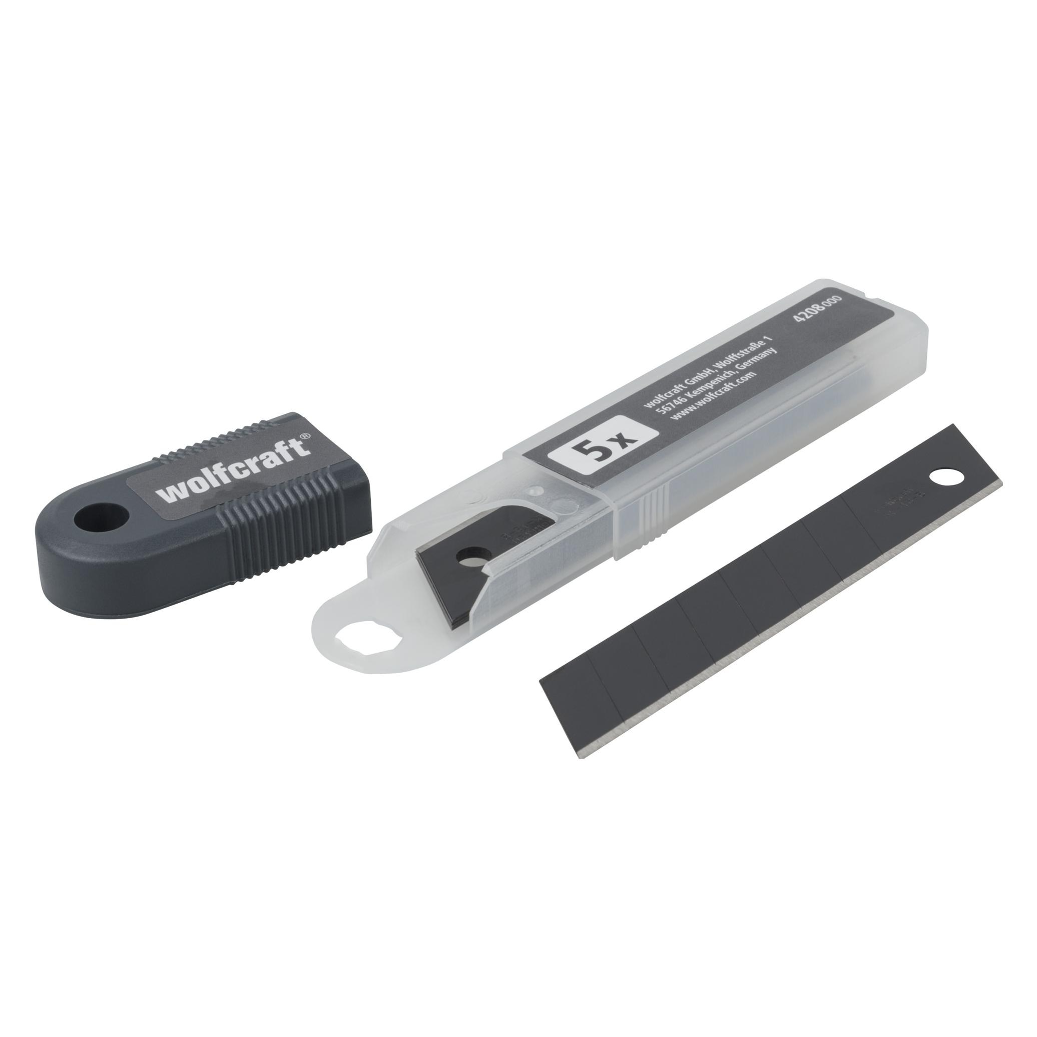 wolfcraft 5 Abbrechklingen 18mm pro-sharp schwarz (Ersatzklinge) (4208000)
