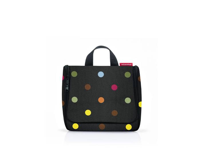 Kulturbeutel REISENTHEL toiletbag , bunt (dots), B:20cm H:10cm T:23cm, Polyester, Taschen, Kulturbeutel, großes Hauptfach, Stecktaschen, Reißverschlusstaschen, Spiegel innen