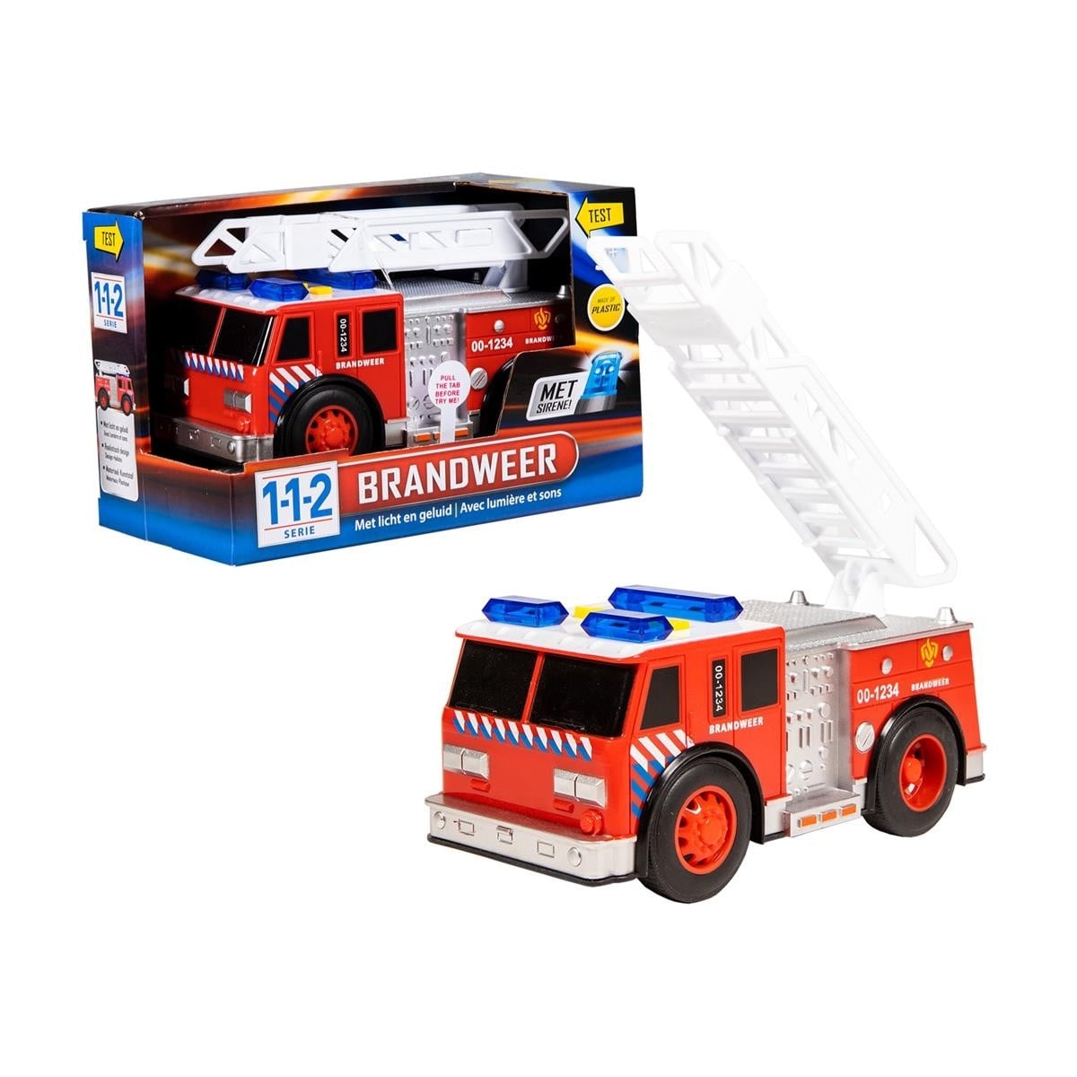 City Brandspuitauto Rood met LR44 Batterijen