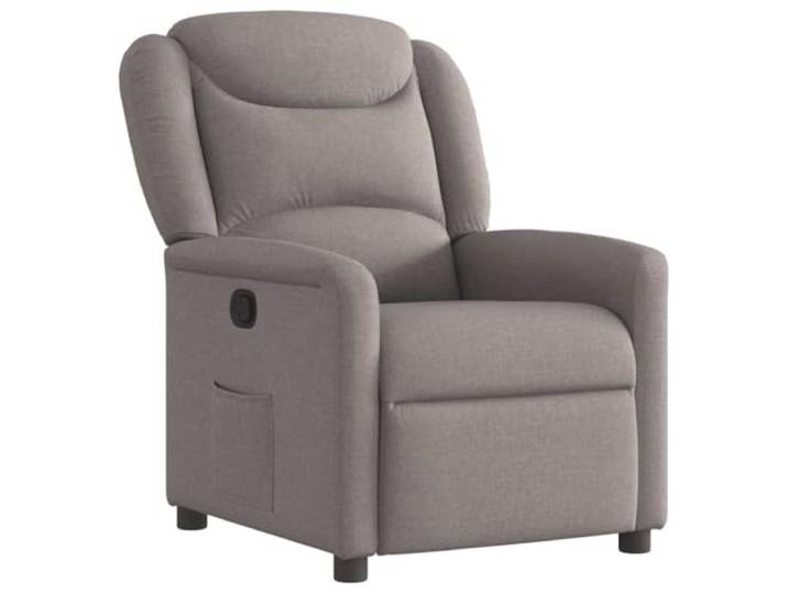 Fisinber Relaxsessel mit Liegefunktion, TV-Sessel Stoff Taupe Verstellbarer Ruhesessel fürs Wohnzimmer mit Fußstütze und Seitentasche für gemütliche Leseabende und Erholung.