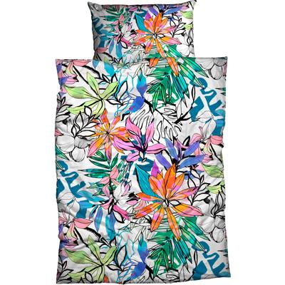 Bettwäsche CASATEX "Minako", bunt (multicolor), B/L: 135cm x 200cm, 1 Stk., 1 Stk., Satin, B/L: 80cm x 80cm, 2 Stk., Satin, Obermaterial: 100% Baumwolle, Bettwäsche, Bettwäsche, außergewöhnliche und exklusive Farben, brillante und leuchtende Farben