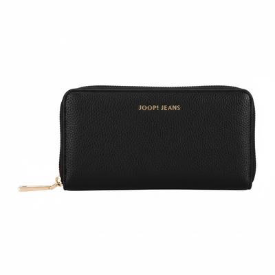 Geldbörse JOOP JEANS "salve melete purse lh10z", Damen, schwarz, Lederimitat, Basic, Kleinlederwaren, Damen Geldbörse mit umlaufendem Reißverschluss