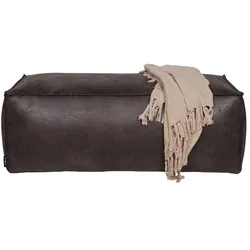 Sitzpouf aus Recyclingleder Schwarz 120 cm