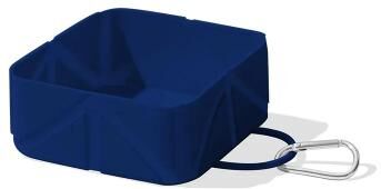 Inspire Select Silicone Collapsible Pet Travel Bowl Portable Food & Water Feeding Dish For Dogs & Cats Camping Hiking Outdoor Travel navy Blue