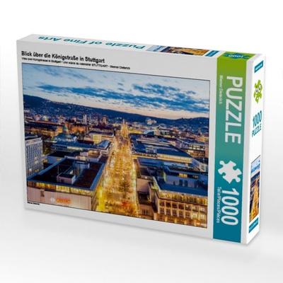 CALVENDO Puzzle Blick über die Königstraße in Stuttgart | 1000 Teile Lege-Größe 64x48cm Foto-Puzzle für glückliche Stunden