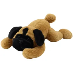 Plüschtier Kuscheltier Mops Hund liegend braun 40cm
