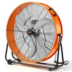 VEVOR Trommelventilator, 30 Zoll Industrie-Ladenventilator, Bodenventilator mit 3 Gänge, Trommelgebläse 13000 CFM, Standventilator 360° verstellbarer, Windmaschine für Lager, Werkstatt, Fabrik, Keller