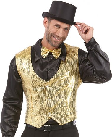 Weste "Pailletten" für Herren, gold
