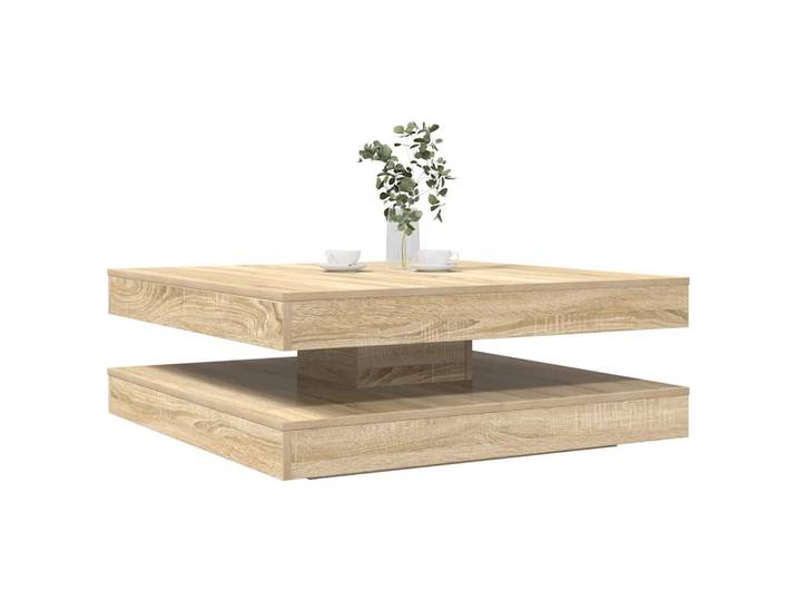vidaXL Couchtisch 360-Grad Drehbar Sonoma-Eiche 90x90x34,5 cm