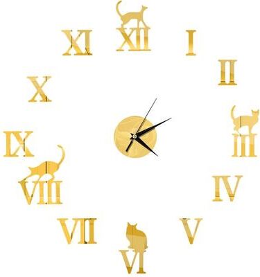 Inspire Essentials Modern DIY Mirror Wall Clock Frameless Decorative Wall Clock Sticker 14