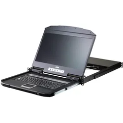 Aten CL3116NX FR KVM-Switch 16-Port, 18,5"-LCD-Konsole (PS/2-USB, VGA) FR-Layout, KVM Switch, Schwarz