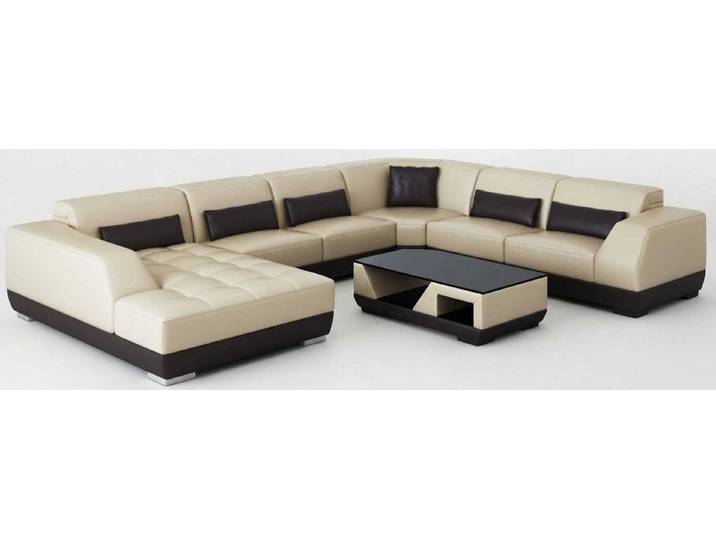 Xlmoebel Ecksofa Beiges Ecksofa U Form Wohnzimmer Wohnlandschaft Couchtisch Modern, 2 Teile, Special features
