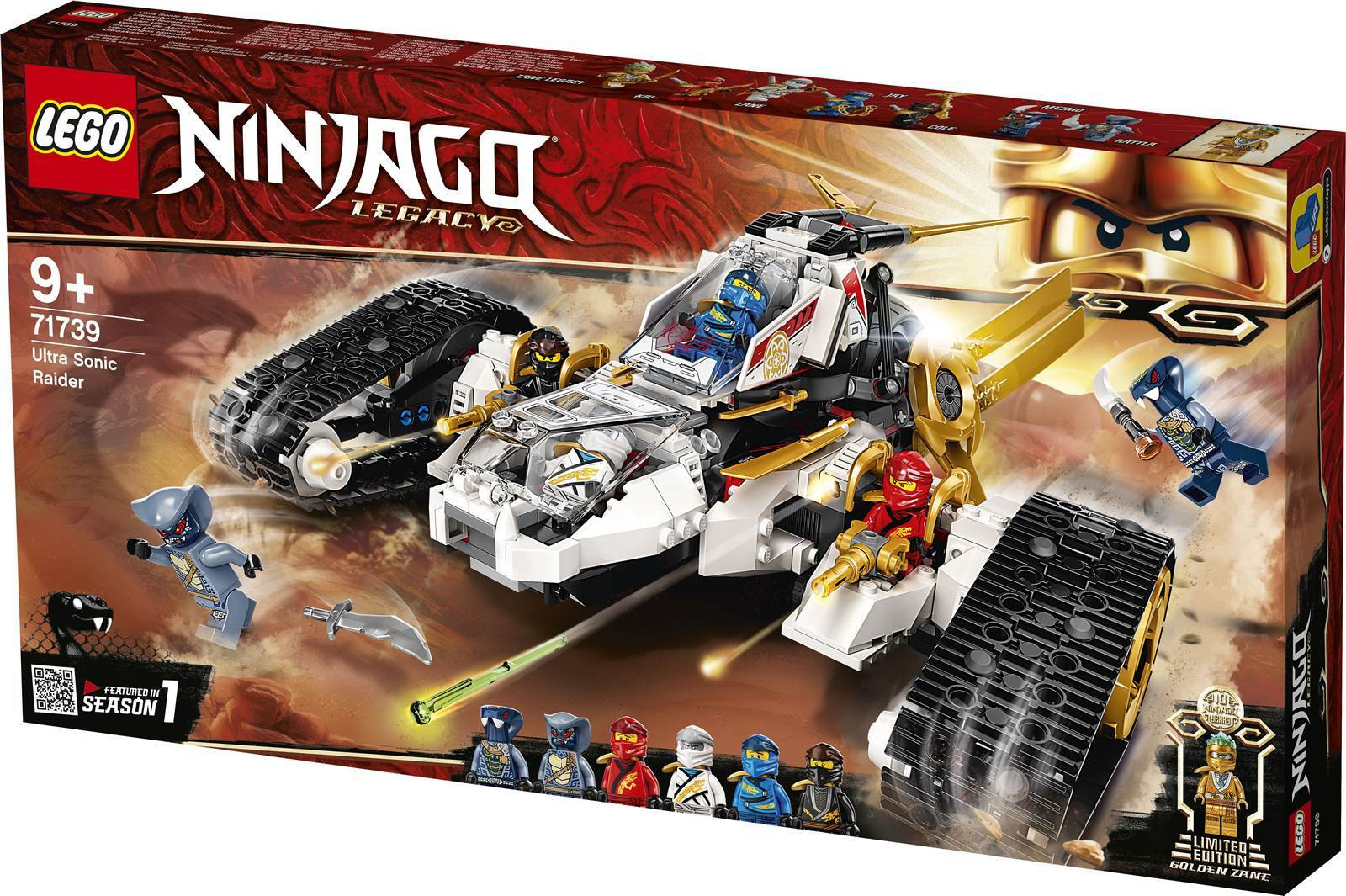 LEGO 71739 NINJAGO Ultraschall-Raider constructiespeelgoedset met minifiguren