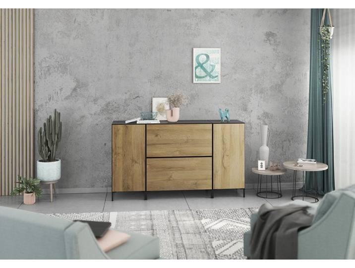 BMG Möbel Sideboard Modul+ (Sideboard Set 4 tlg., bestehend aus, 2x Schrank mit Tür, 2x Schrank mit Klappenfunktion), individuell kombinierbar, Sofclose-Funktion, Made in Germany