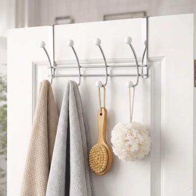 Evideco Over The Door Hook Rack with 8 Ball Ends - 15 L x 4 W x 7.5 H