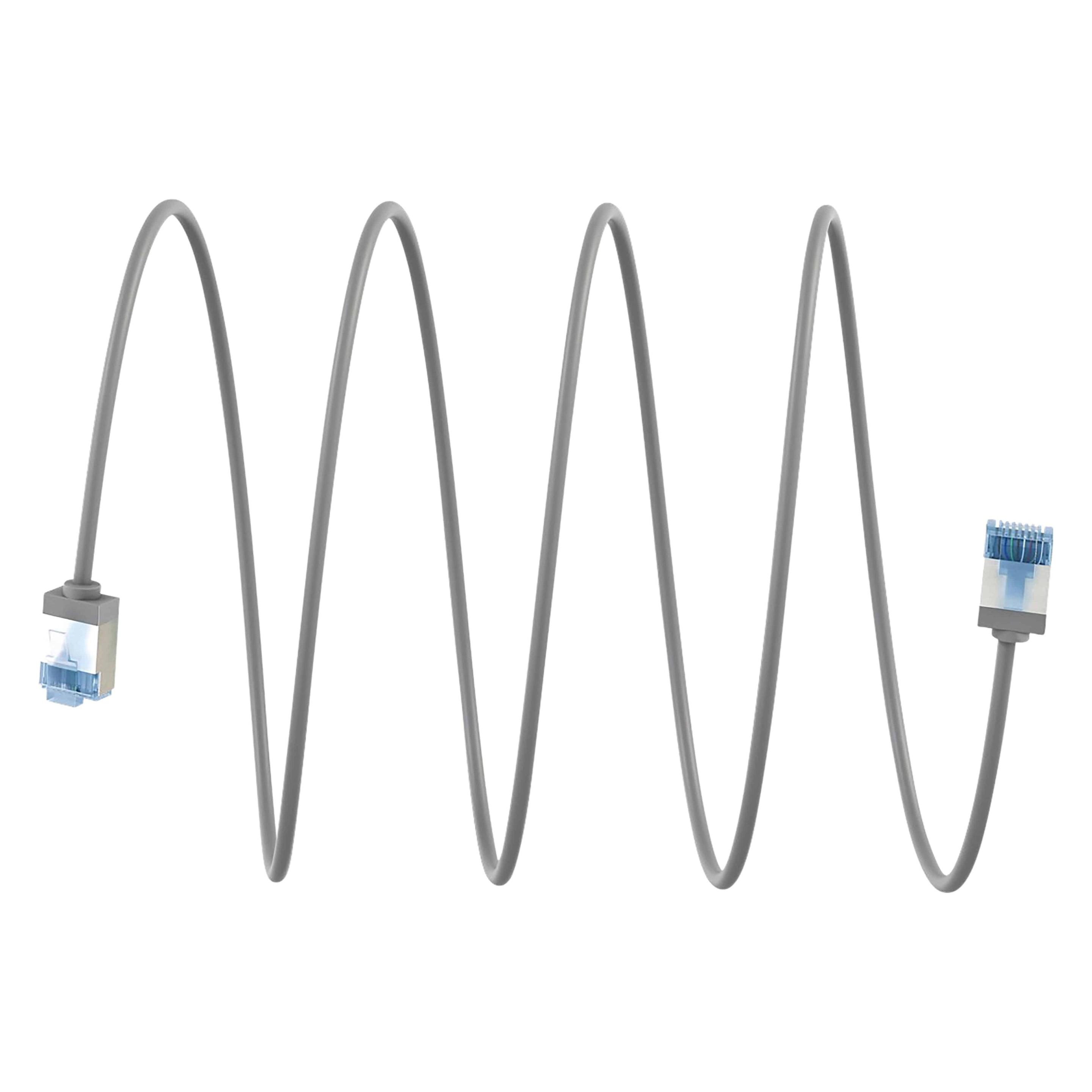 Goobay Ultraflexibles CAT 6A Patchkabel, slim, U/FTP, grau (CAT6a, 5 m) (74310)