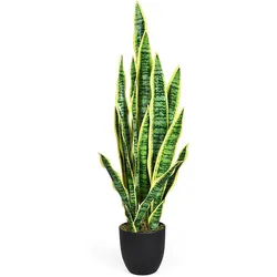 Costway COSTWAY Kunstpflanze Sansevieria, Künstliche Schlangenpflanze 90 cm