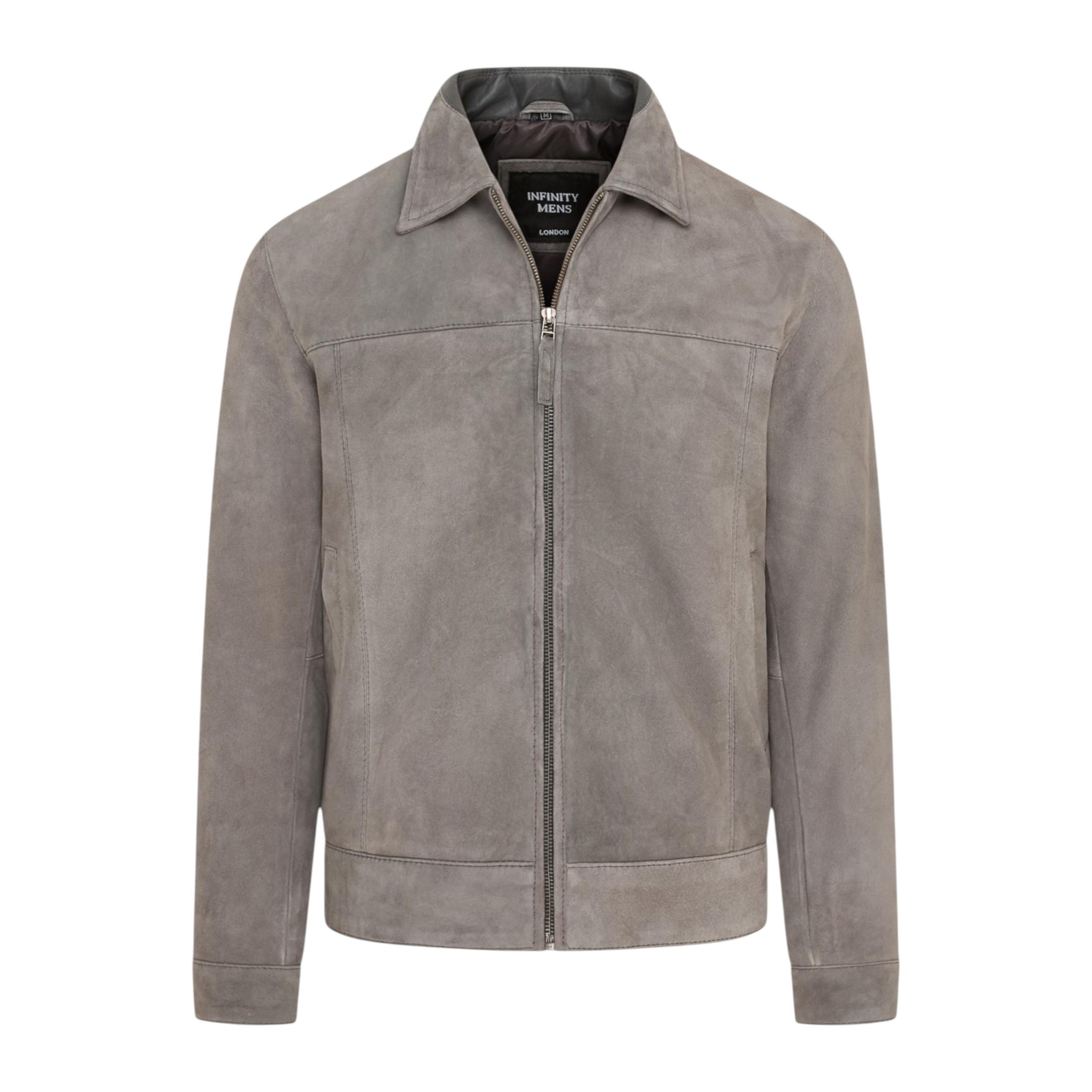 Herren Stone Goat Wildleder-Harrington-Bikerjacke – Berlin