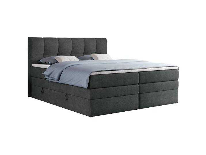 BOXSPRINGBETT ALVIN KING 120/200 Dunkelgrau Struktur - H4