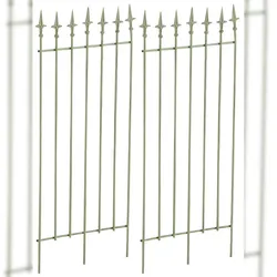 Décoshop26 - Set mit 2 Rankhilfen für Kletterpflanzen Gartendekoration aus antikgrünem Metall 10_0003834