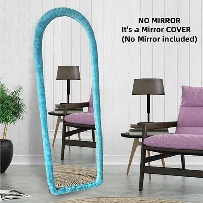 Uplift Picks Plush Full Length Mirror Cover Stretchy Non Slip Bedroom Decor blue