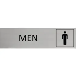 CombiCraft Aluminium Türschild Men 165x45mm mit 3M-Tape zur Befestigung, einfache Kennzeichnung von Räumen und Bereichen