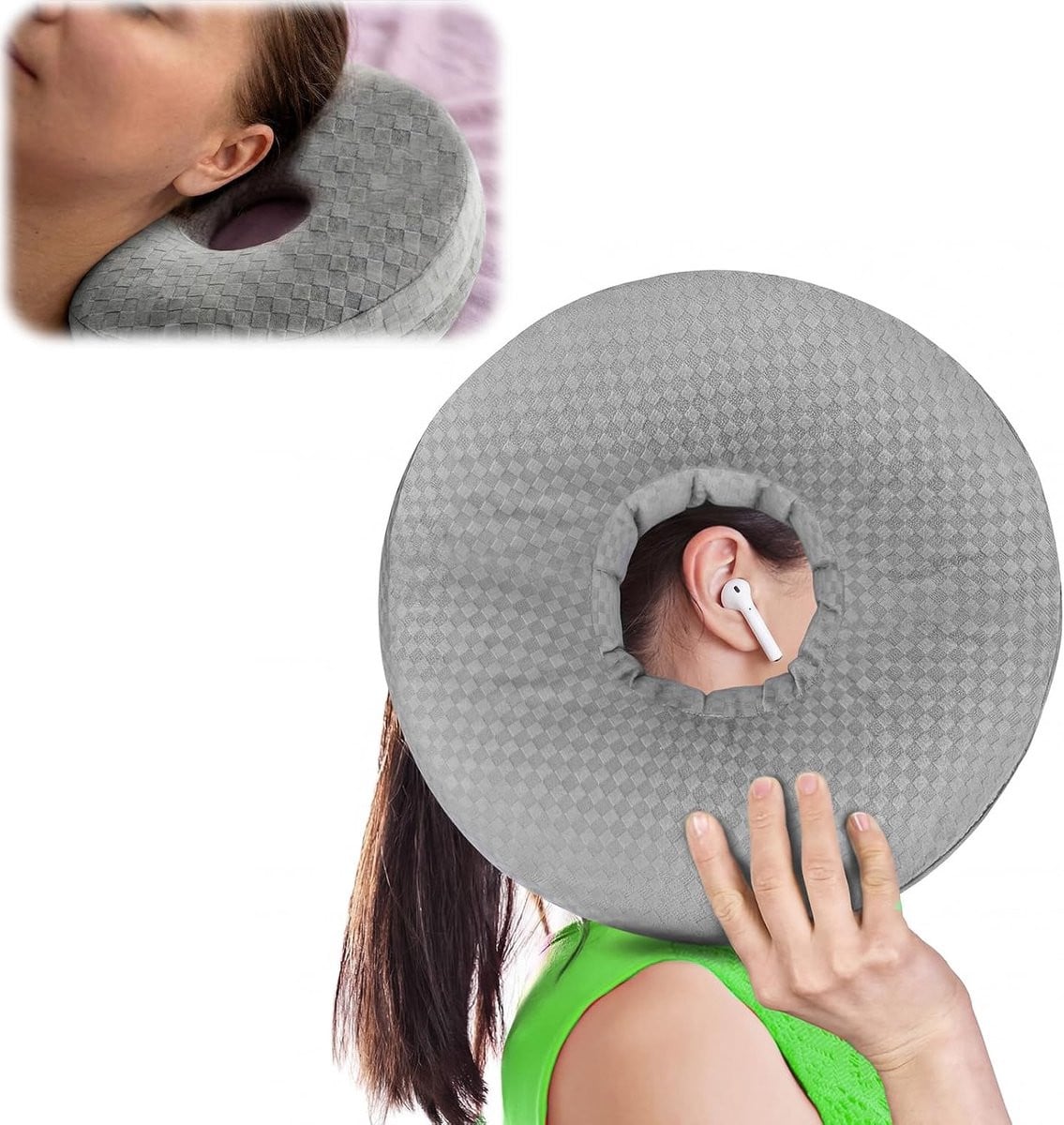 ShopVlot Donutkussen voor piercing met polyester vulling voor zijslapers