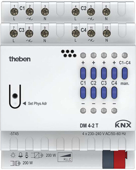 Theben Actionneur de gradation 4 voies DM 4-2 T KNX (4940280)