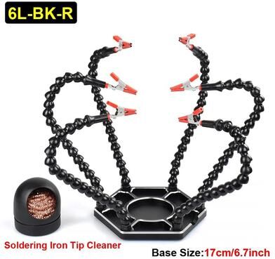 Uplift Essentials Soldering Helping Hands Tool With 3X Magnifier LED Light And USB Smoke Exhaust Fan For PCB Repair 6l bk r