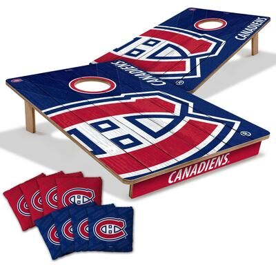 Skip's Garage Montreal Canadiens NHL Tailgate Cornhole Board Set
