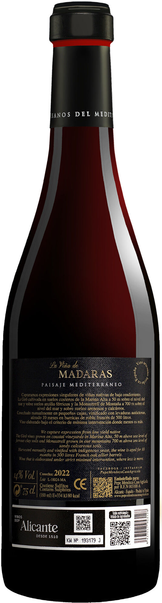 Casa Agrícola Madaras by Pepe Mendoza 2022 14% Vol. Rotwein Trocken aus Spanien