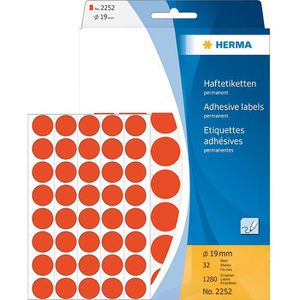 Herma 2252 Haftetiketten rot Ø 19mm 1280 Stück
