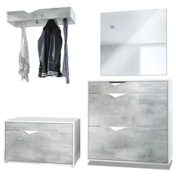 GARDEROBE Kolmio Fronten in Beton Oxid Optik