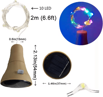 Inspire Essentials SolarGlow Bottle Stopper Light String multicolor 2pcs