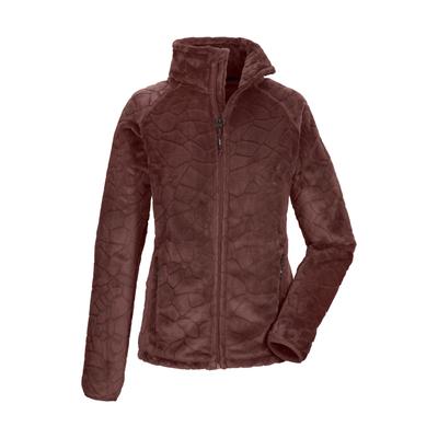 Fleecejacke KILLTEC "KOW 56 WMN FLC JCKT", Damen, Gr. 36, braun (mahagoni), Obermaterial: 100% Polyester, Jacken Fleecejacke, Weiche Fleecejacke, verschließbare Taschen, Kinnschutz