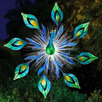 Regal Art & Gift - Drop Ship Peacock Glow Wind Spinner Multi Cool , Multi Cool